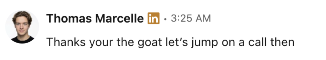 Client DM asking to jump on a call